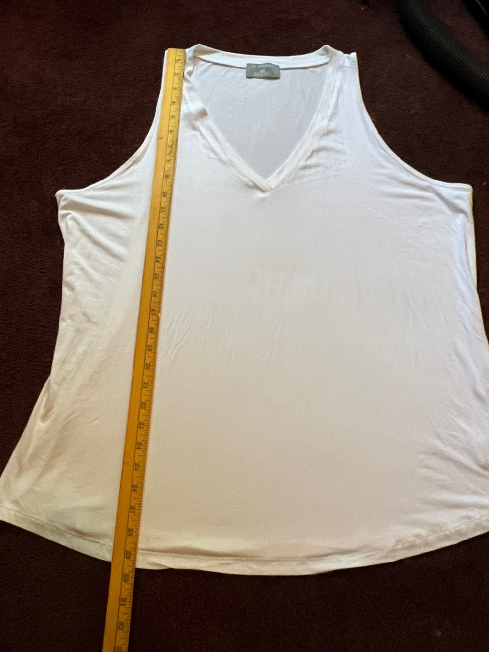 K Jordan White Scoop Neck Tee - Minimal Logo Tag